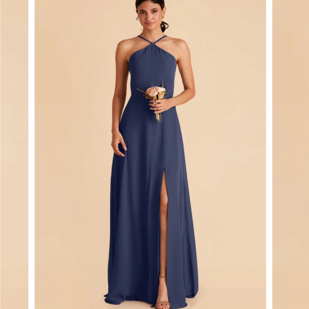 Birdy Grey Juliet Chiffon Dress in Slate Blue (Bridesmaid Dress)